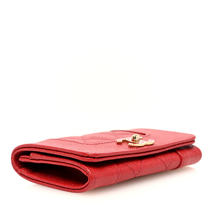Chanel Caviar Quilted Vintage Mademoiselle Card Holder Red 4 of 7