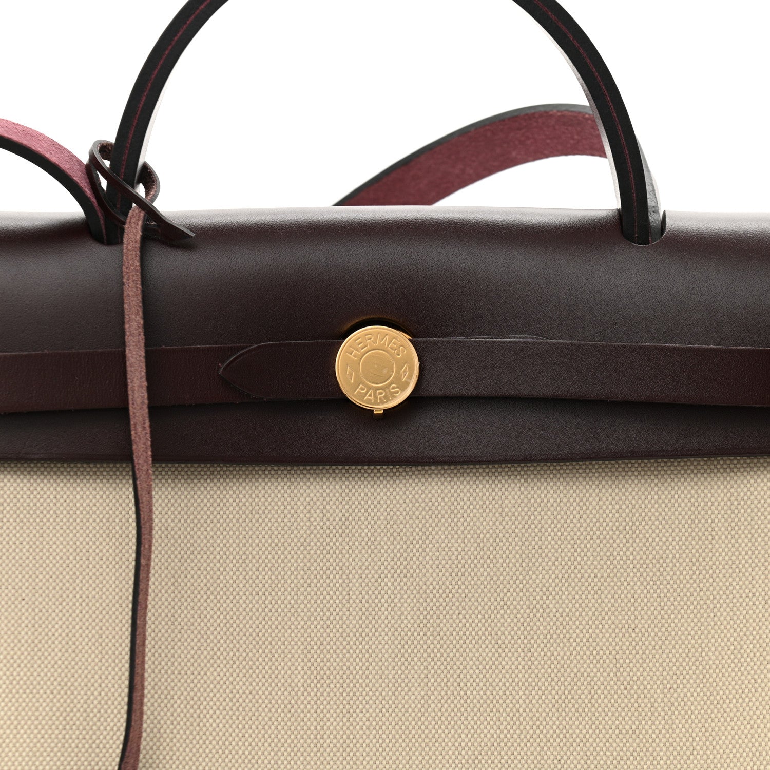 Hermes Military Toile Vache Hunter Herbag Zip Retourne 31 PM Beton Rouge Sellier 8 of 13