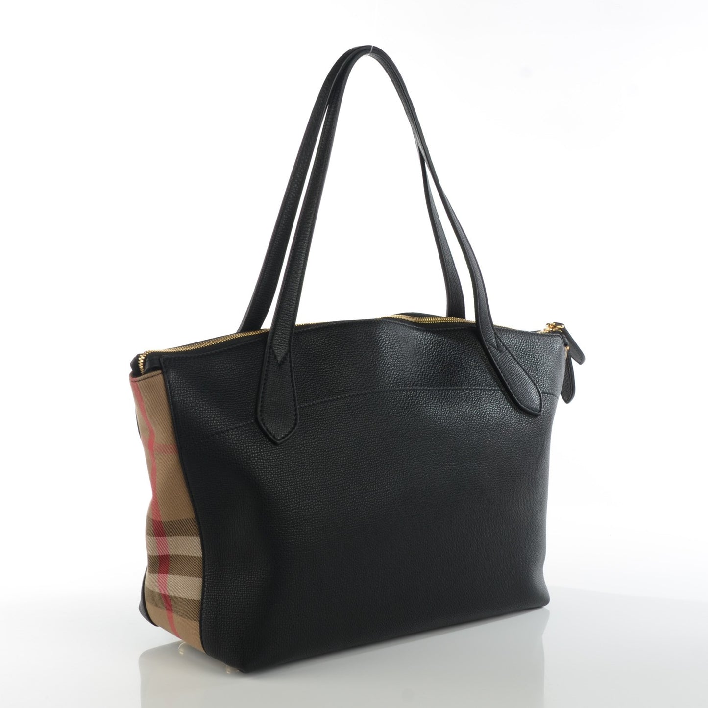Derby Calfskin House Check Medium Welburn Tote Black