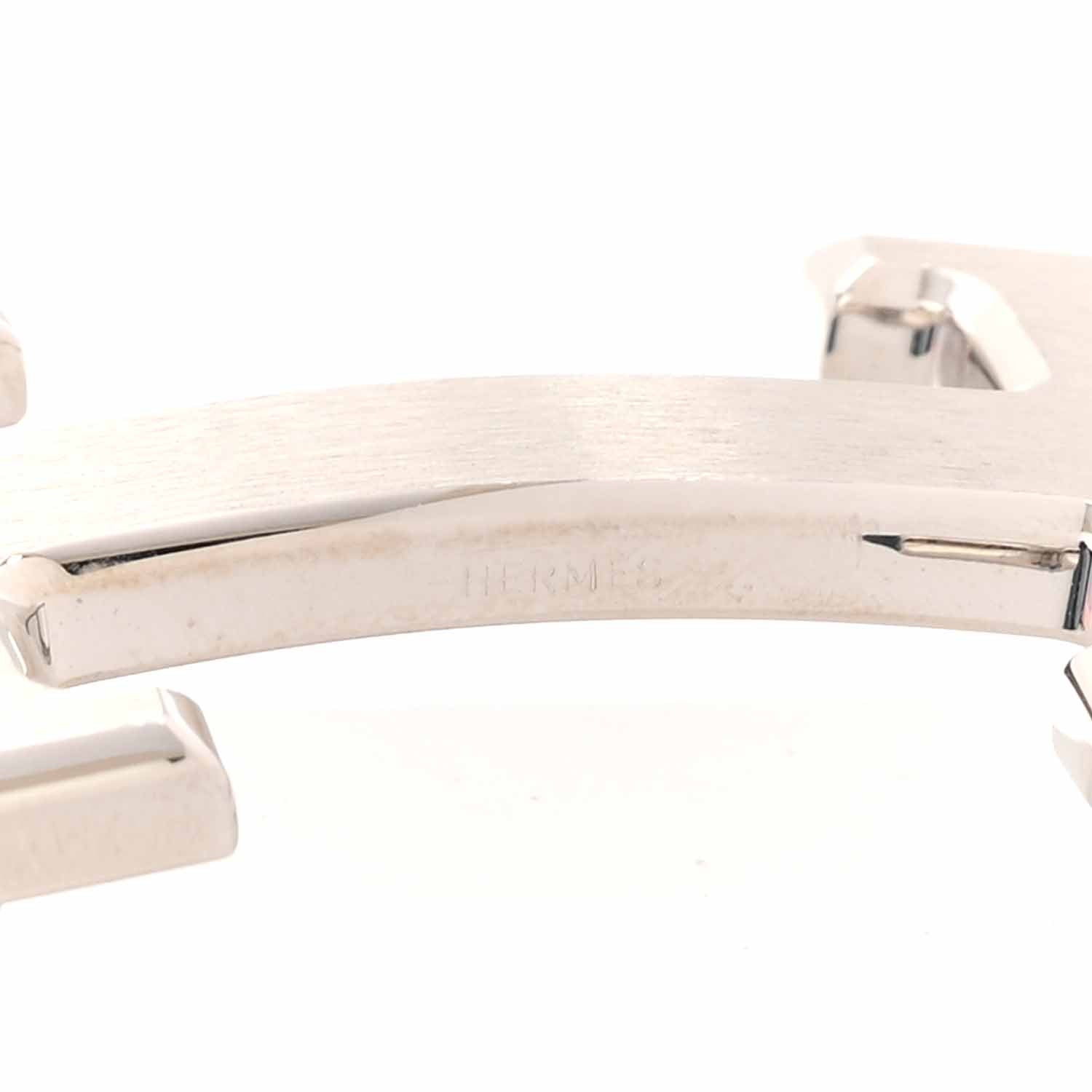 Hermes Brushed Palladium 32mm H Belt Buckle 3 of 5