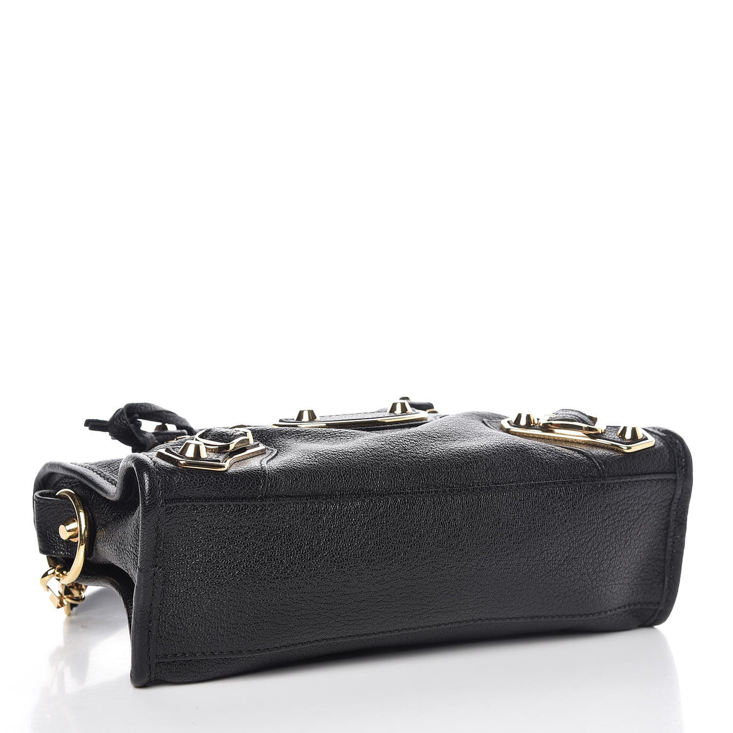 Chevre Gold Metallic Edge Hardware Mini City Black