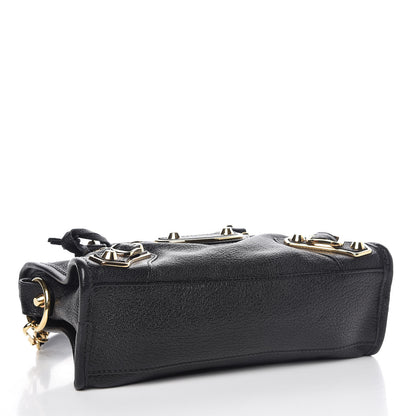 Balenciaga Chevre Gold Metallic Edge Hardware Mini City Black 4 of 7