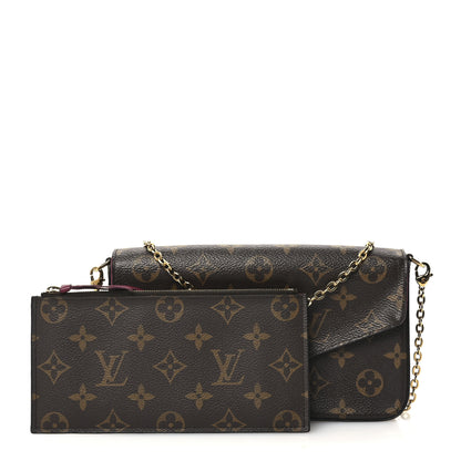 Louis Vuitton Monogram Pochette Felicie Chain Wallet Fuchsia 3 of 11