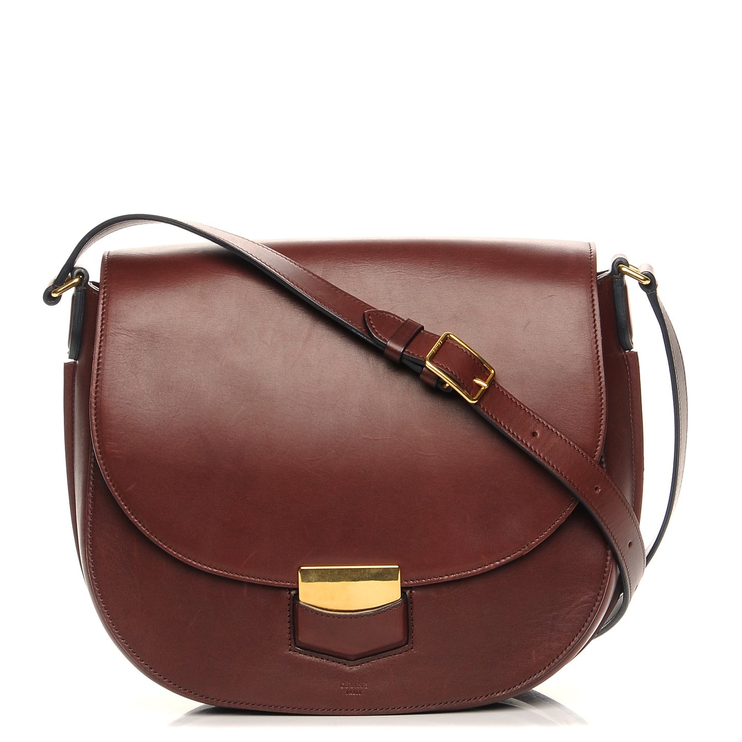 Natural Calfskin Medium Trotteur Burgundy