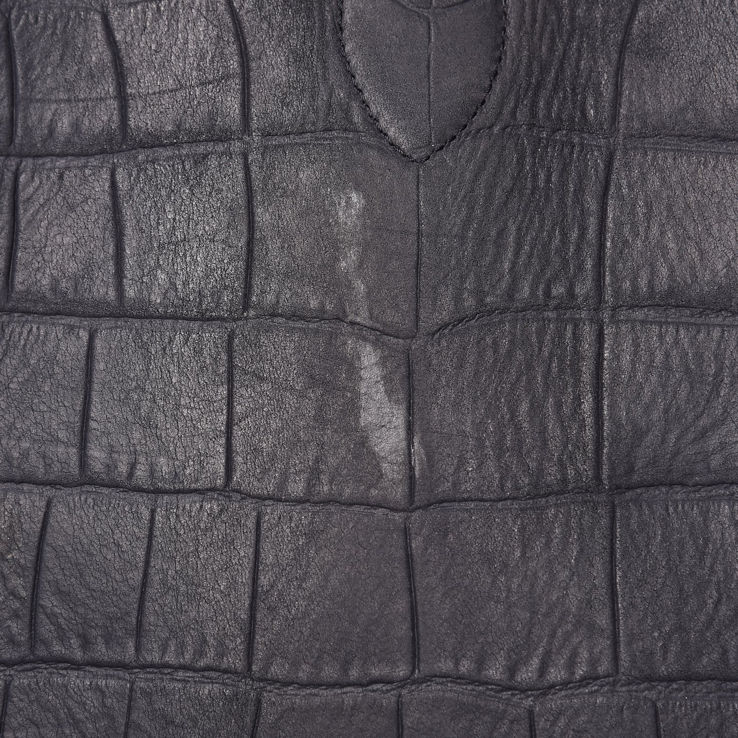 Crocodile Embossed Calfskin Medium Phantom Luggage Navy Blue