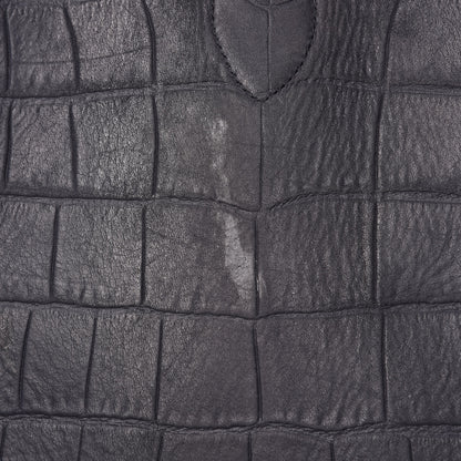 Celine Crocodile Embossed Calfskin Medium Phantom Luggage Navy Blue 16 of 21