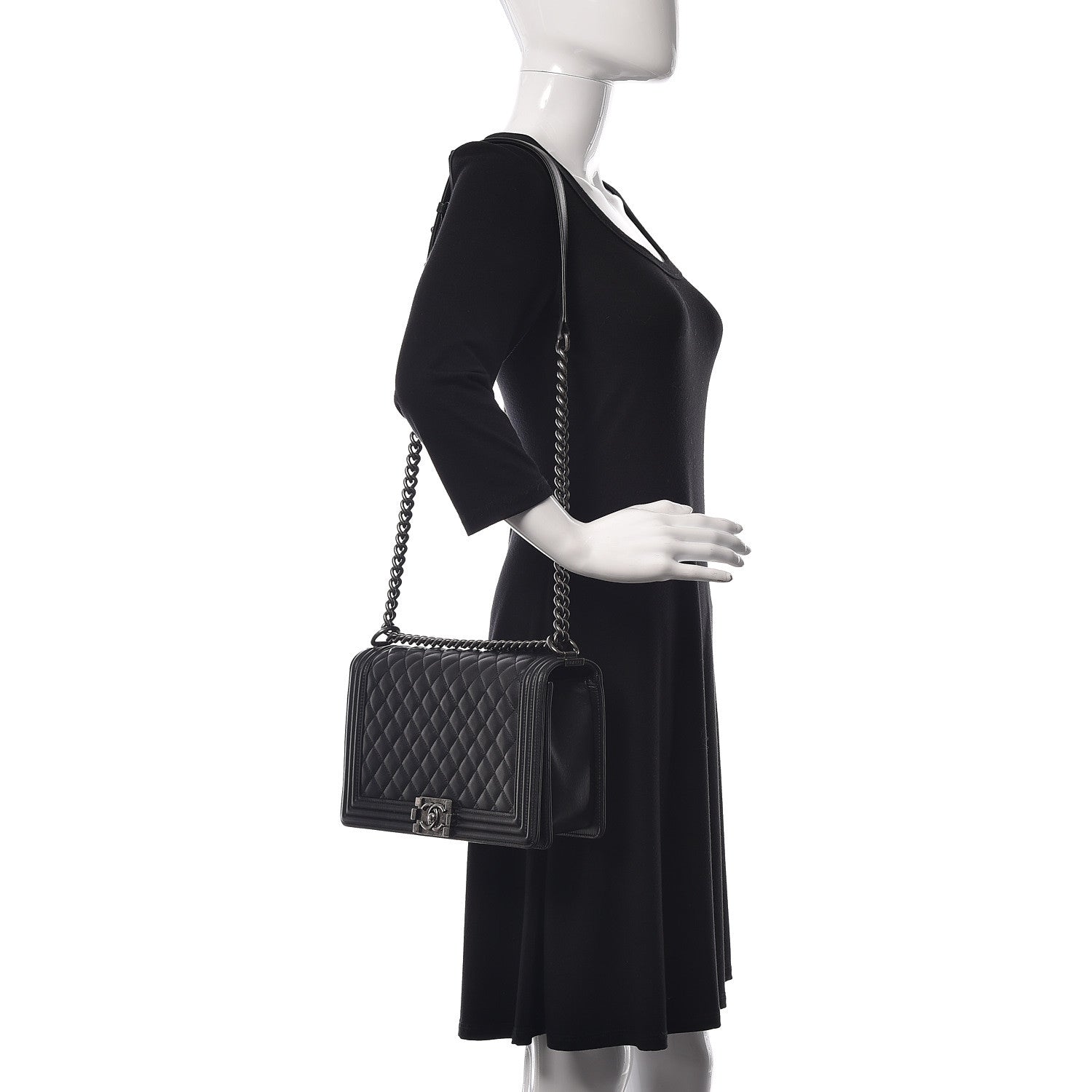 Chanel Lambskin Quilted New Medium Boy Flap Black 2 of 14