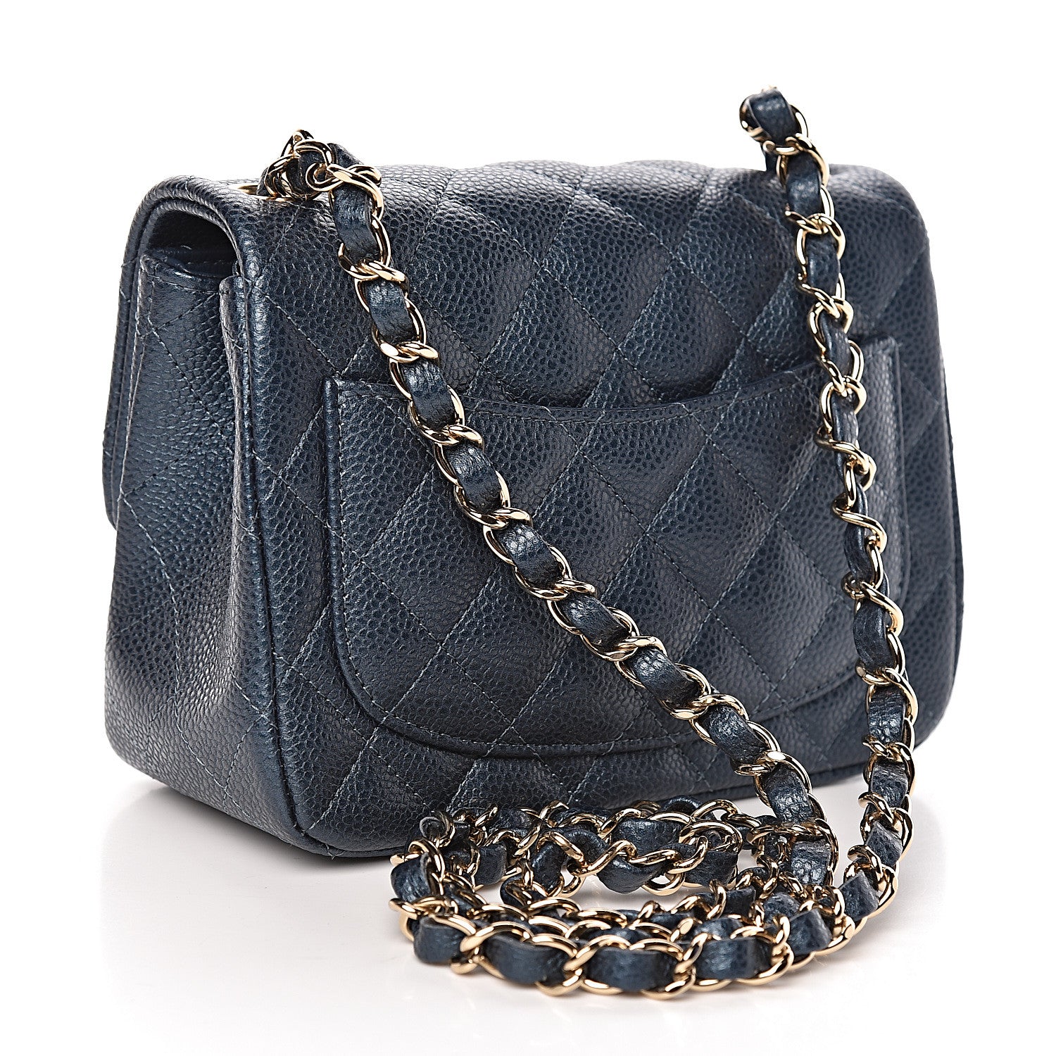Chanel Iridescent Caviar Quilted Mini Square Flap Dark Blue 3 of 10