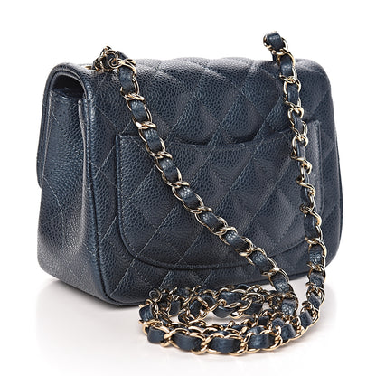 Chanel Iridescent Caviar Quilted Mini Square Flap Dark Blue 3 of 10