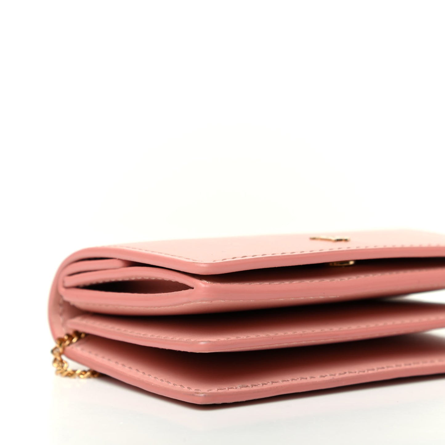 Calfskin Jessie Chain Card Case Blush Pink