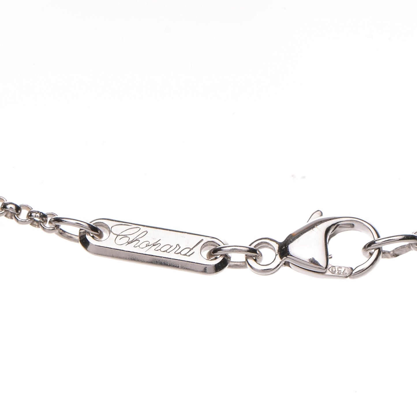 18K White Gold Chopardissimo Disc Pendant Necklace