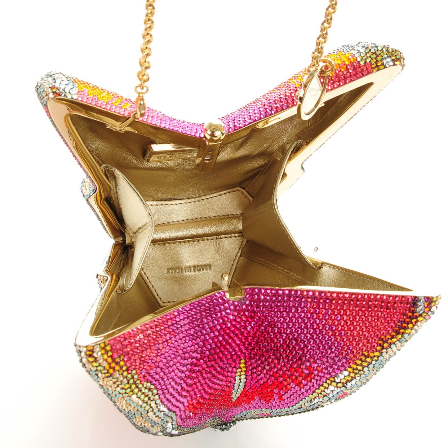 Crystal Mila New Butterfly Minaudiere Clutch Multicolor