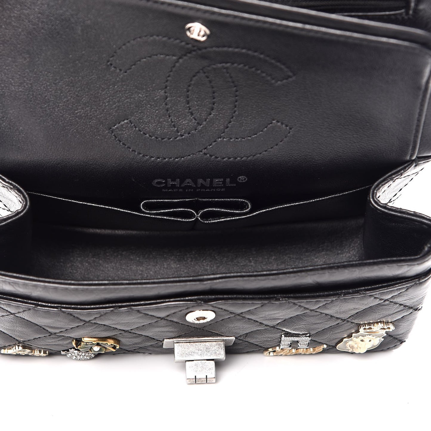 Aged Calfskin Lucky Charms 2.55 Reissue 224 Flap Black