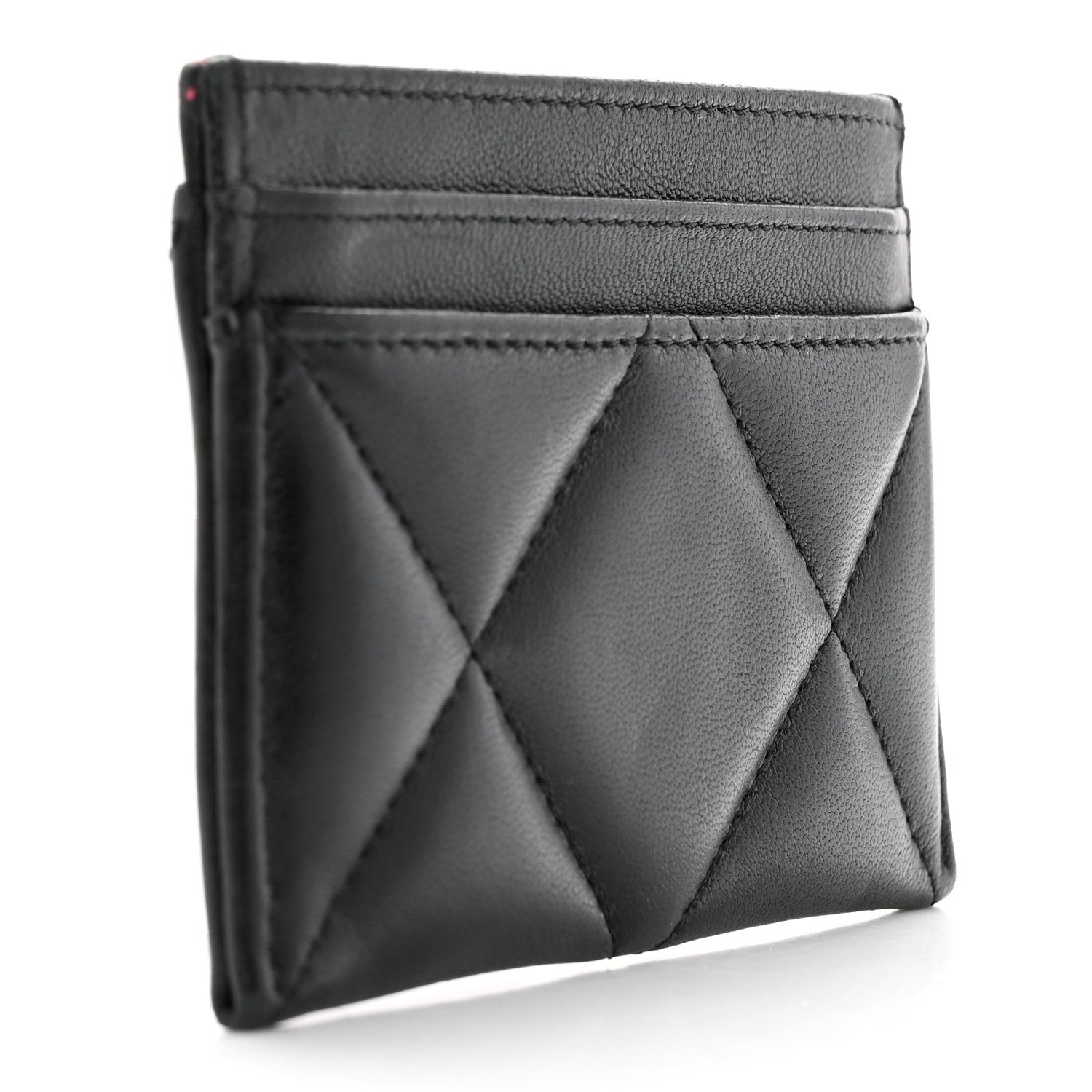 Chanel Lambskin Quilted Chanel 19 Card Holder Black 3 of 15
