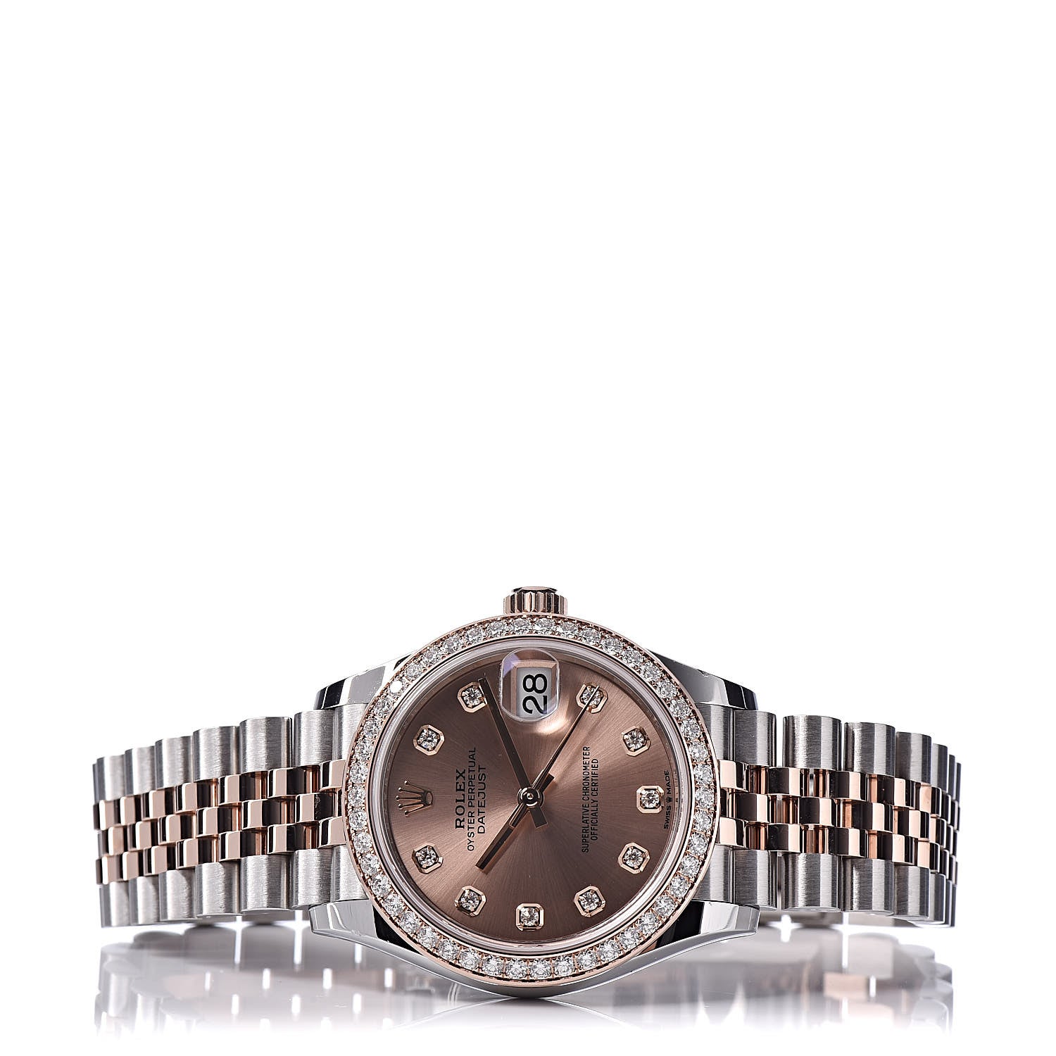 Rolex Stainless Steel 18K Everose Gold Diamond 31mm Oyster Perpetual Datejust Watch Pink 278381 3 of 7
