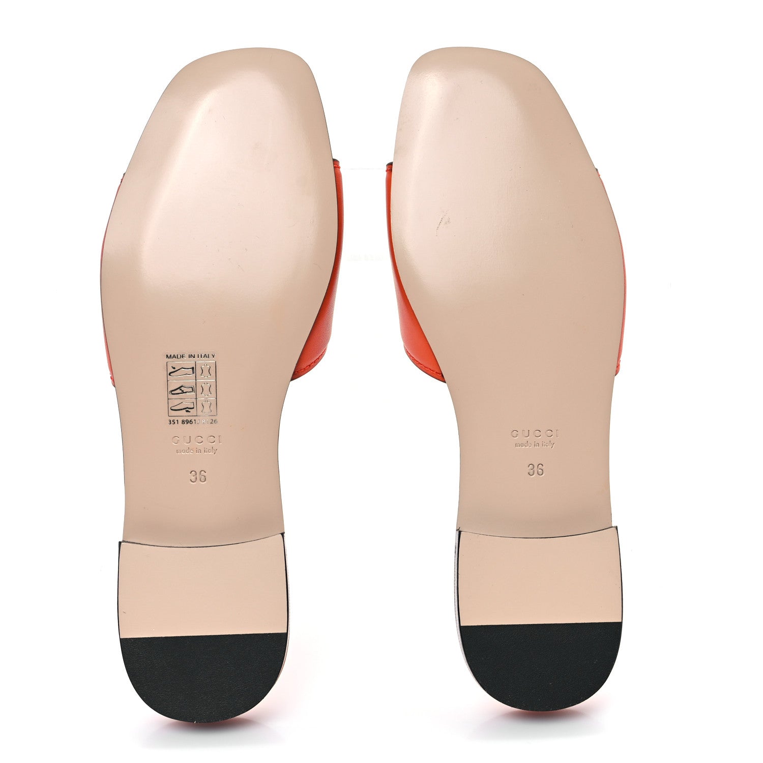 Gucci Cosmos Softy Calfskin Interlocking G Cut Out Slide Sandals 36 Deep Orange 6 of 9