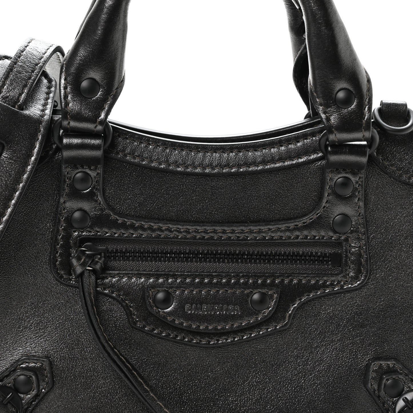 Smooth Calfskin Neo Classic Black Hardware Mini City Gunmetal