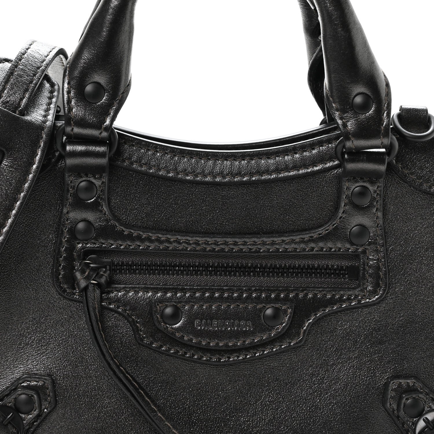 Balenciaga Smooth Calfskin Neo Classic Black Hardware Mini City Gunmetal 8 of 10