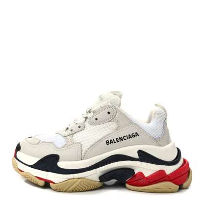 Balenciaga Fabric Mesh Womens Triple S Sneakers 37 Grey Red White 1 of 9