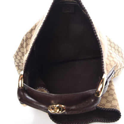 Gucci Monogram Large Horsebit Chain Hobo Dark Brown 5 of 9