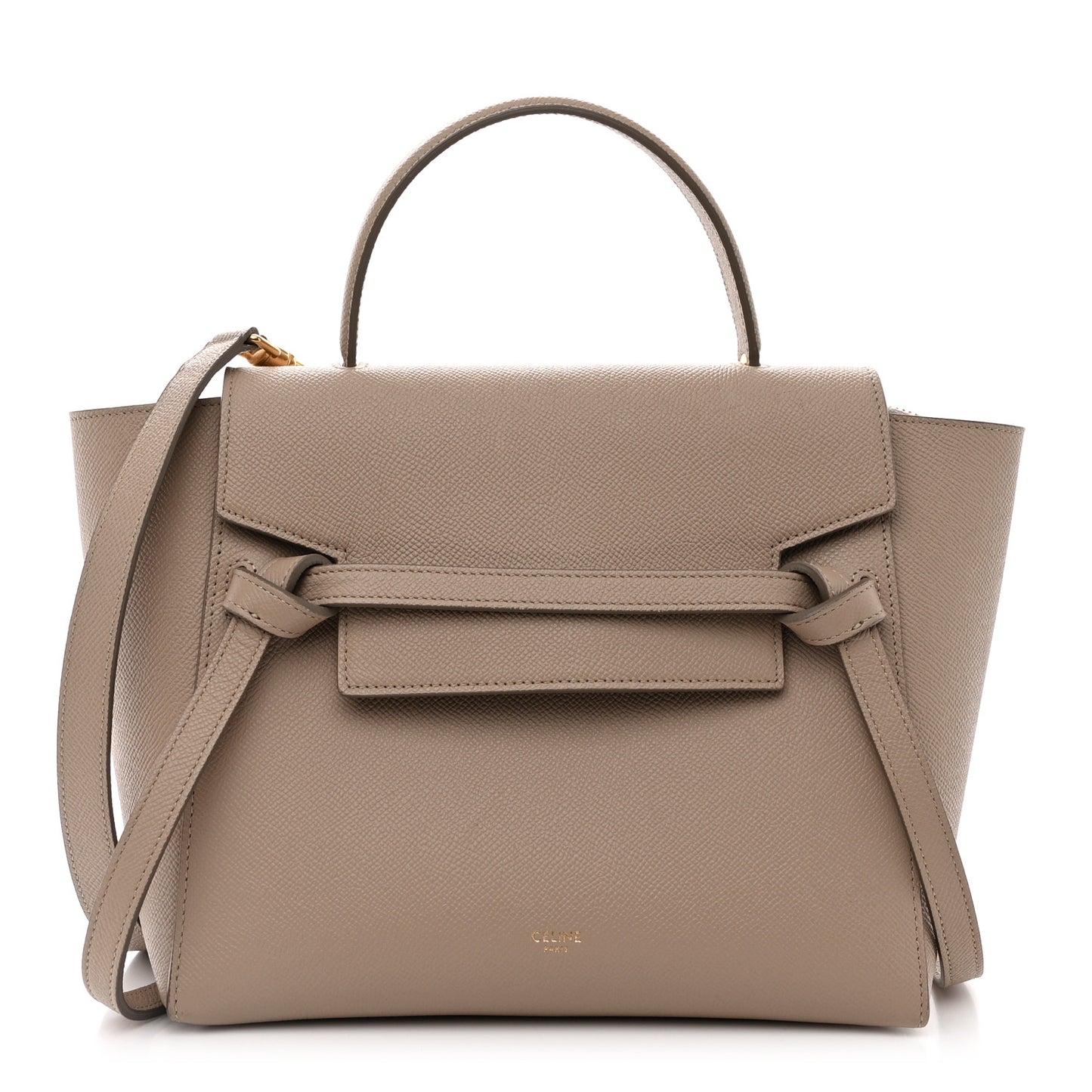 Grained Calfskin Micro Belt Bag Light Taupe