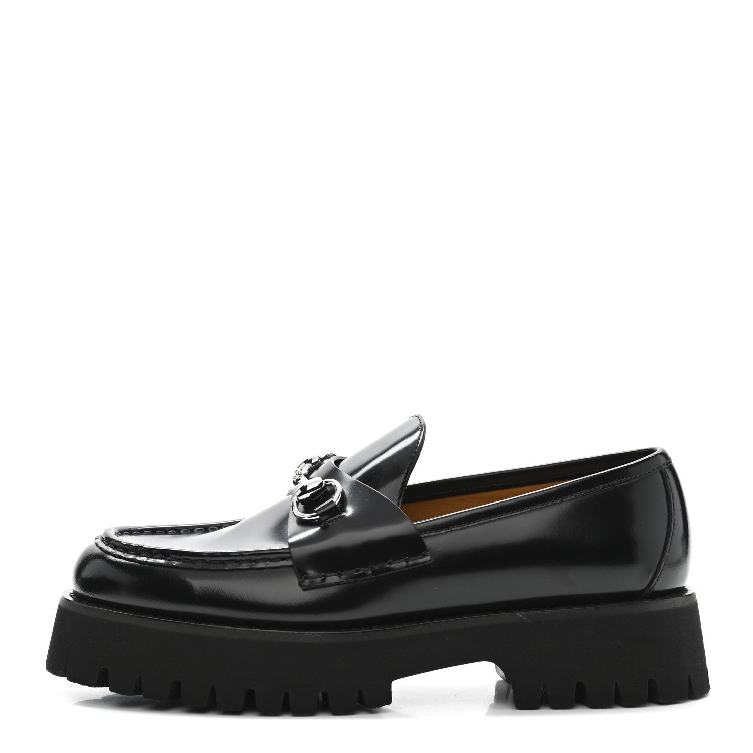 Gucci Cordovan Lux Womens Horsebit 45mm Platform Loafers 39.5 Black 1 of 11