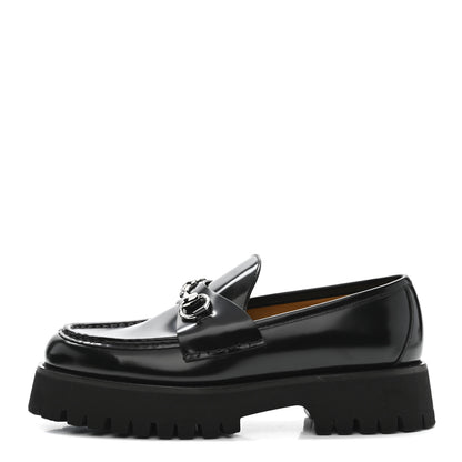 Gucci Cordovan Lux Womens Horsebit 45mm Platform Loafers 39.5 Black 1 of 11