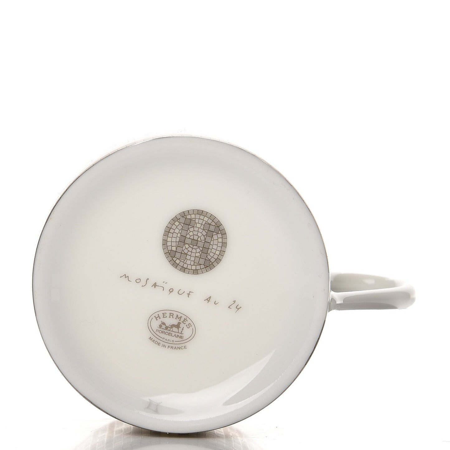 Porcelain Mosaique Au 24 Platine Tea Cup And Saucer Set Of 2 Platinum