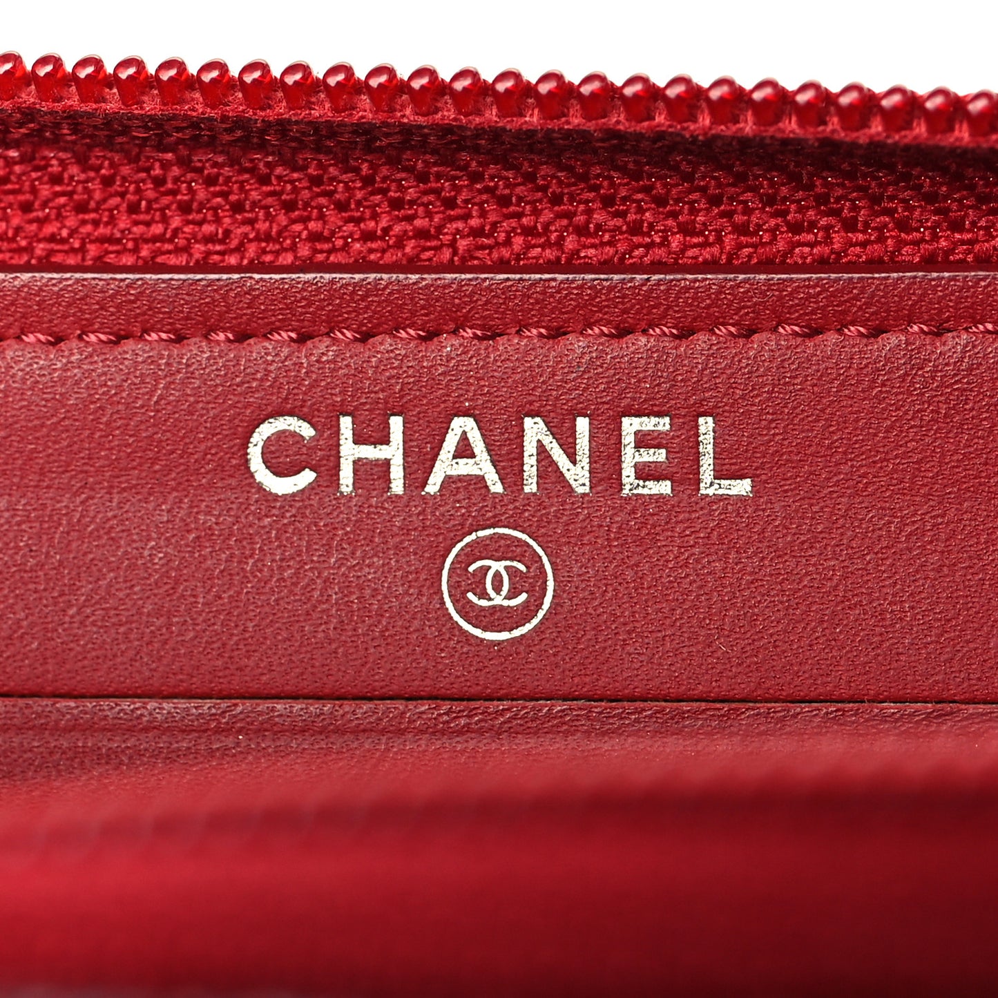 Caviar Quilted Boy Zip Around Coin Purse Wallet Red