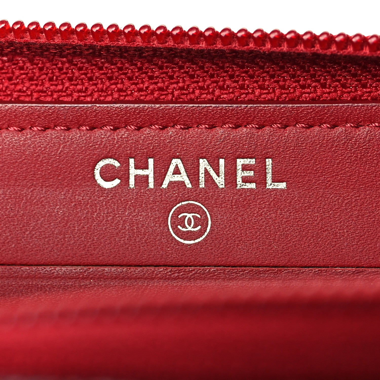 Chanel Caviar Quilted Boy Zip Around Coin Purse Wallet Red 6 of 10
