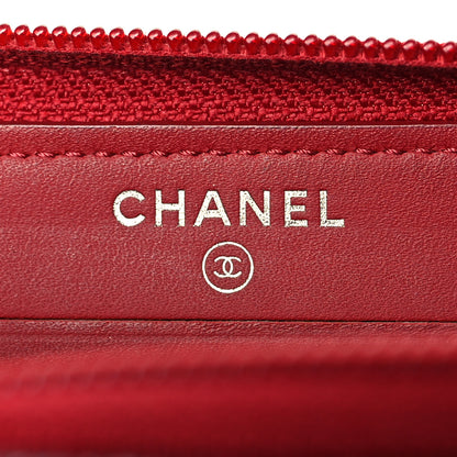 Chanel Caviar Quilted Boy Zip Around Coin Purse Wallet Red 6 of 10