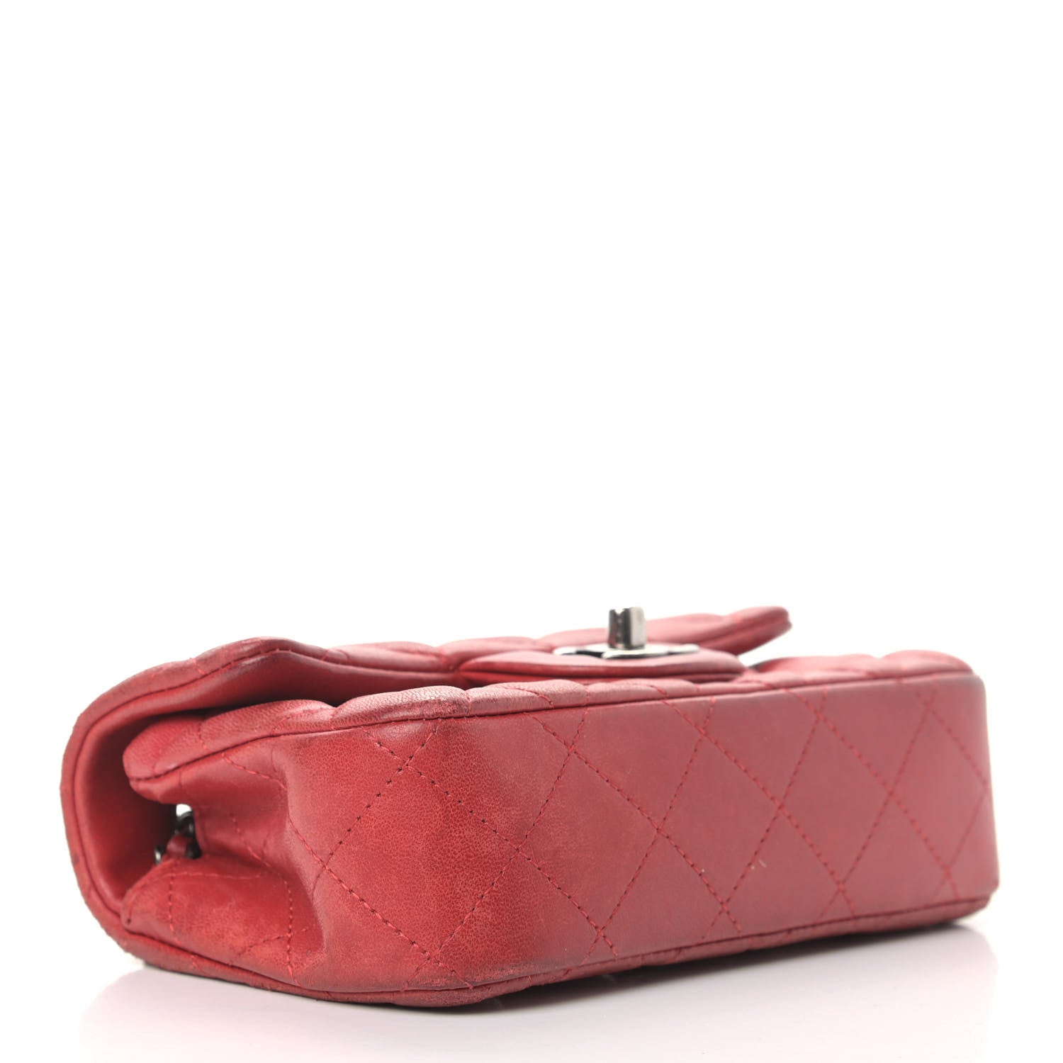 Chanel Lambskin Quilted Extra Mini Rectangular Flap Red 3 of 18