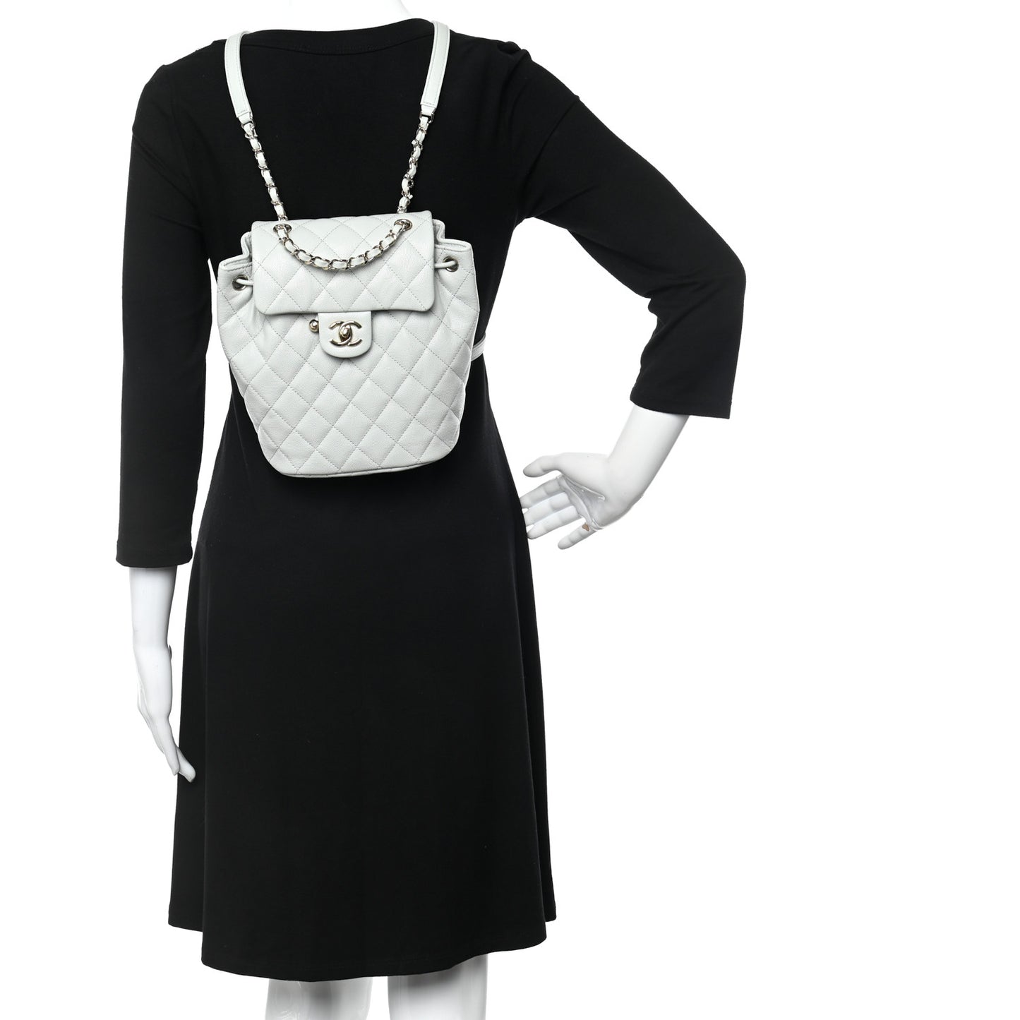 Caviar Quilted Mini Urban Spirit Backpack Light Blue