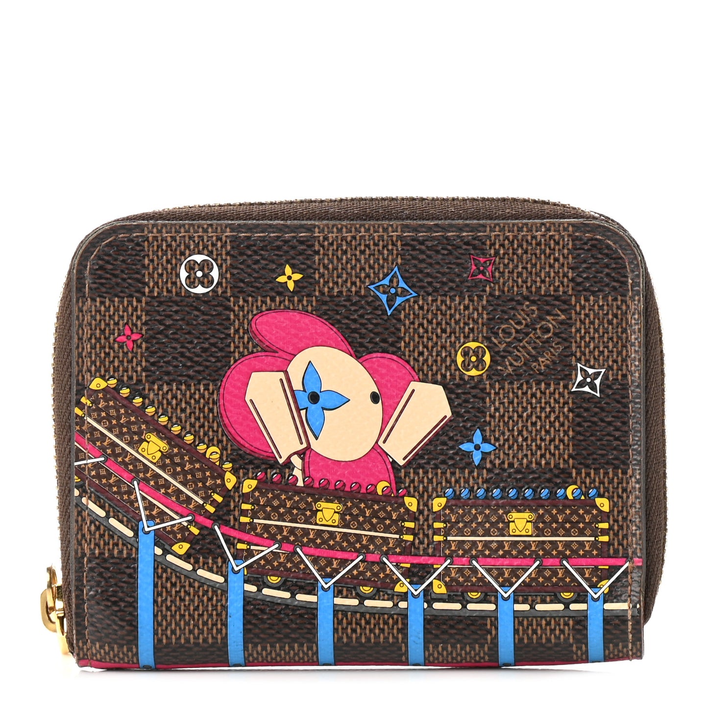 Damier Ebene 2020 Christmas Animation Roller Coaster Zippy Coin Purse Pivoine