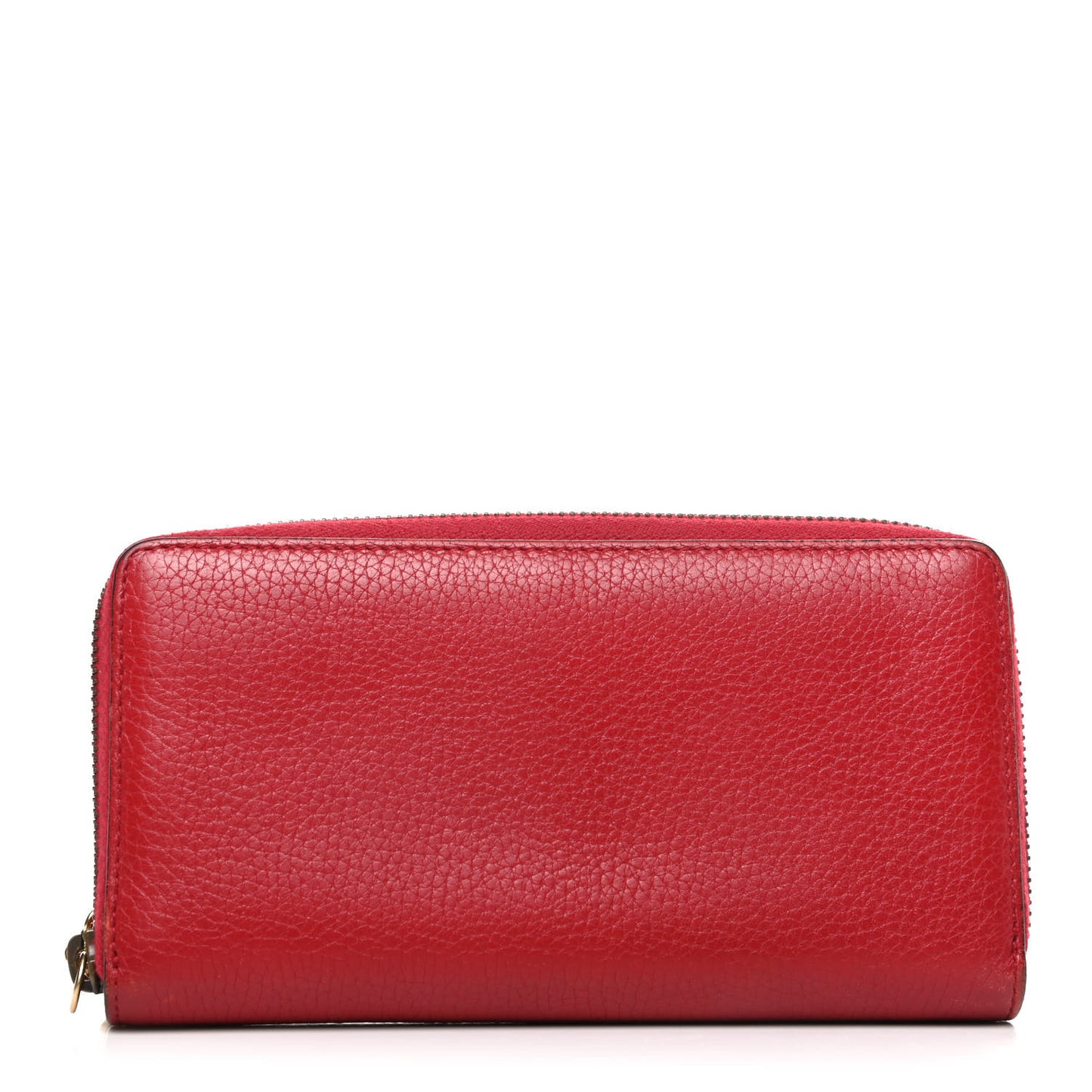 Cellarius Calfskin GG Marmont Charm Zip Around Wallet Vulcanic Red