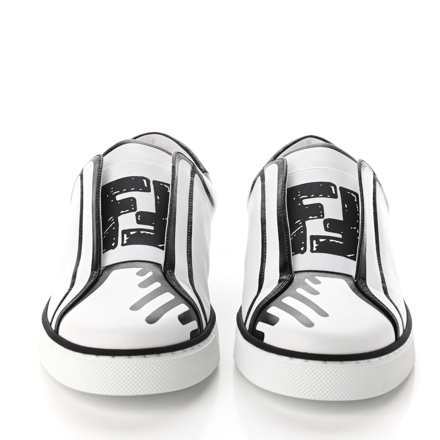 Fendi X JOSHUA VIDES Nappa Rockoclick Slip On Sneakers 36 Snow White Black 2 of 10