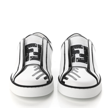 Fendi X JOSHUA VIDES Nappa Rockoclick Slip On Sneakers 36 Snow White Black 2 of 10