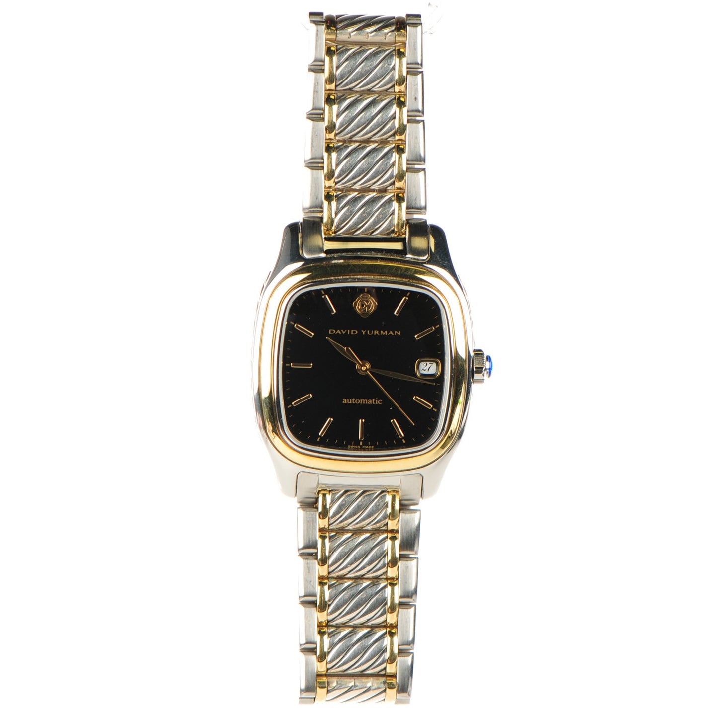 Stainless Steel 18K Yellow Gold 35mm Thoroughbred Automatic Watch Black