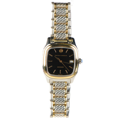 David Yurman Stainless Steel 18K Yellow Gold 35mm Thoroughbred Automatic Watch Black 3 of 12
