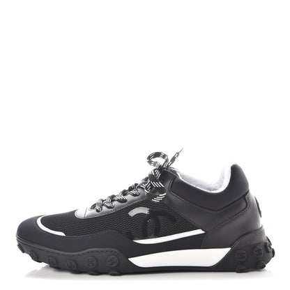 Chanel Calfskin Mesh Lycra Sneakers 38 Black 1 of 9