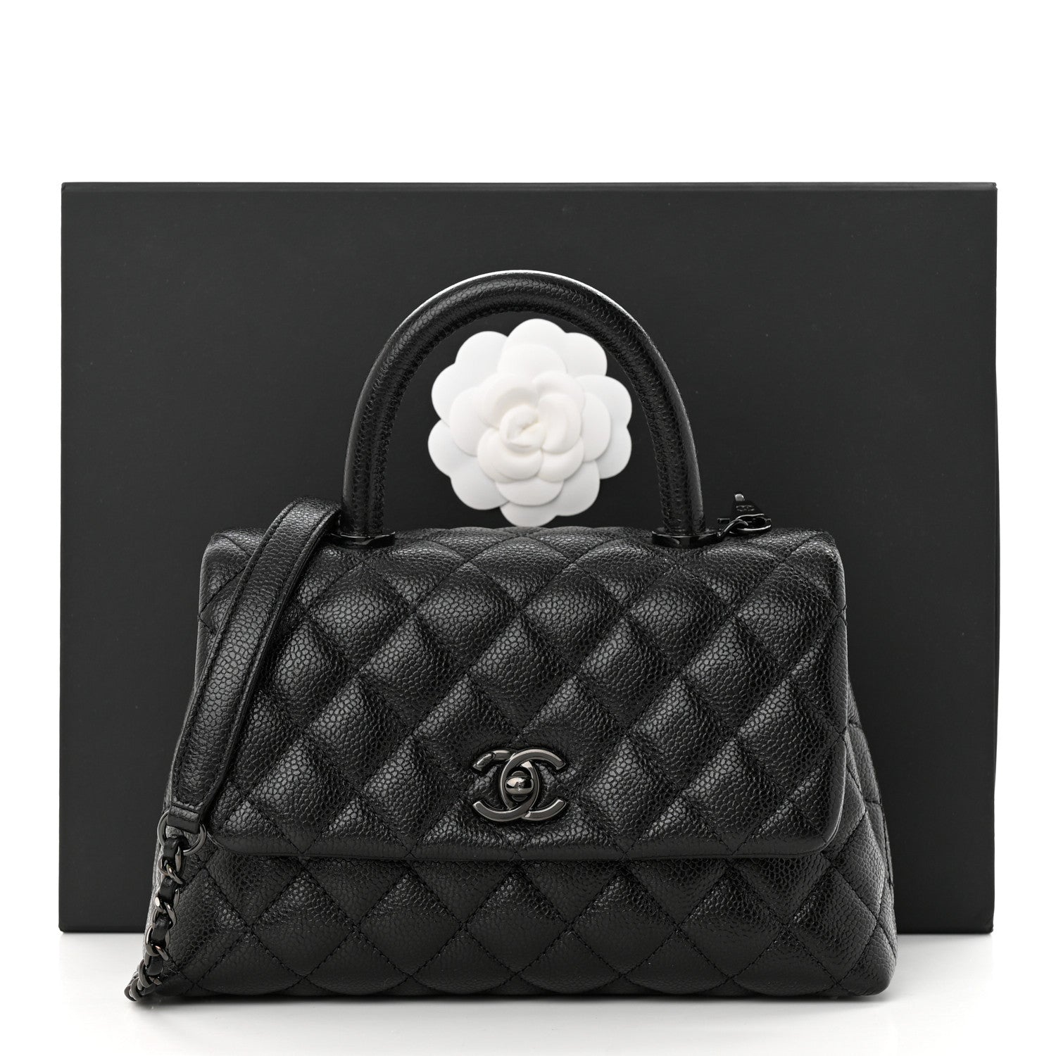 Chanel Caviar Quilted Mini Coco Handle Flap So Black 11 of 11