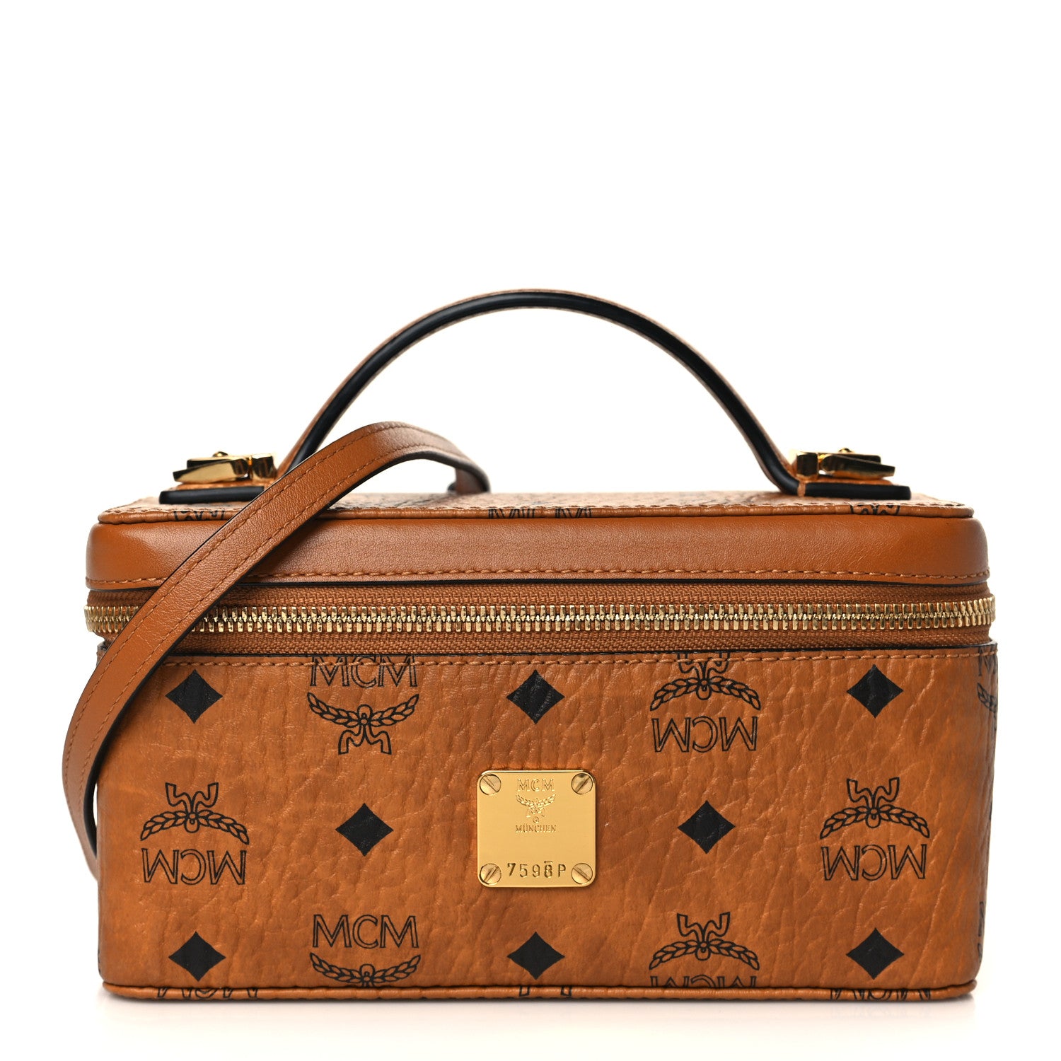 MCM Visetos Vanity Case Cognac 2 of 9