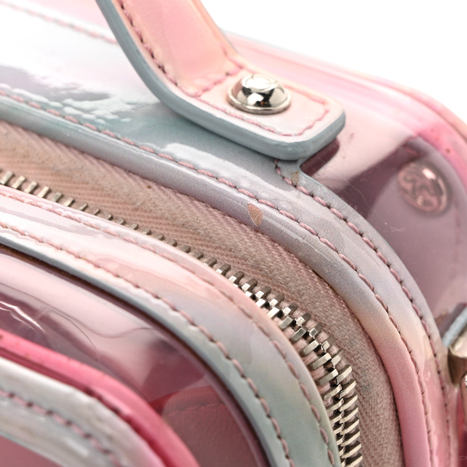Chanel PVC Patent Calfskin Patent Lambskin Small CC Vanity Case Pink 28 of 31