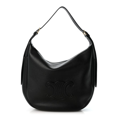 Celine Supple Calfskin Cuir Triomphe Medium Heloise Shoulder Bag Black 1 of 11