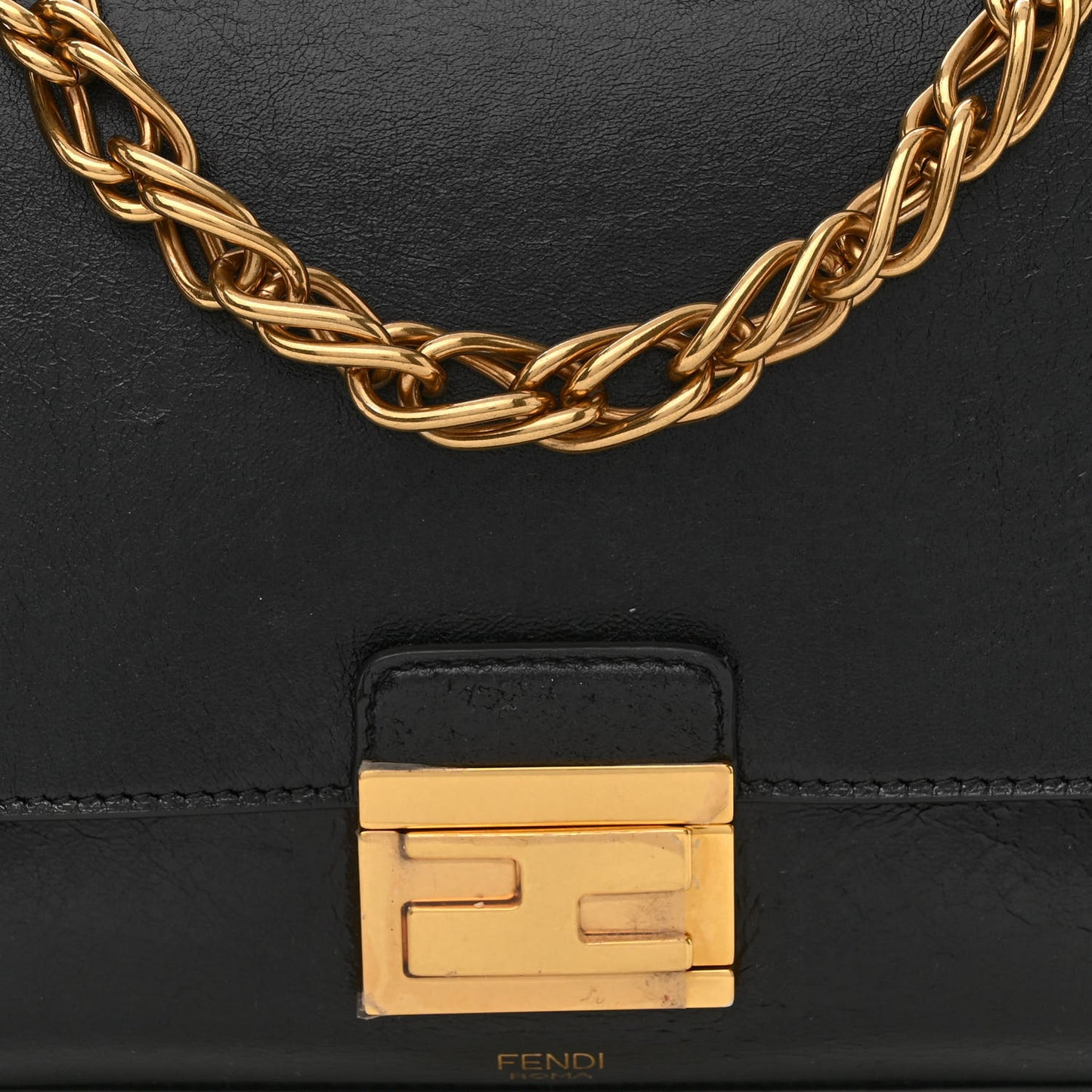 Agnello Old Shine F is Fendi Kan U Shoulder Bag Black
