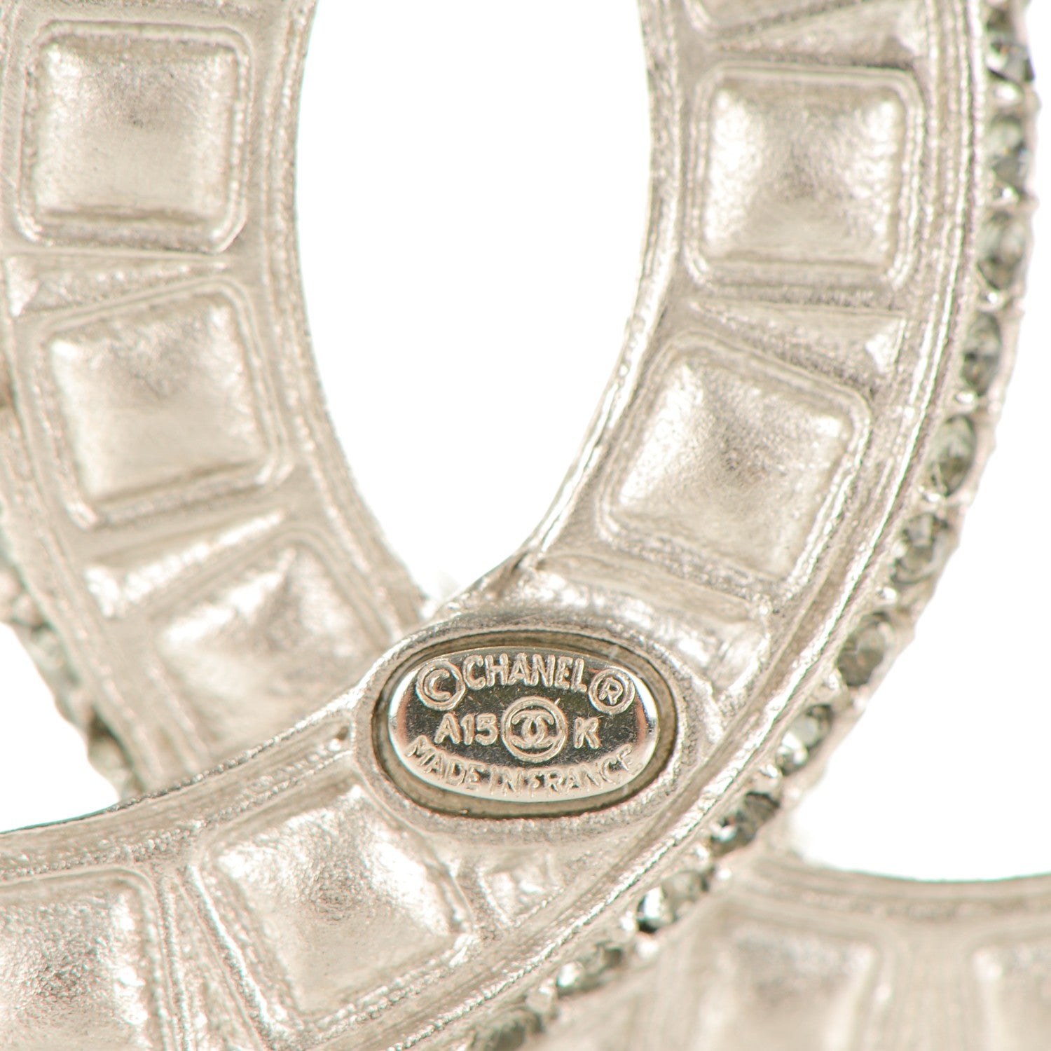 Chanel Baguette Crystal CC Brooch Silver Black 4 of 5