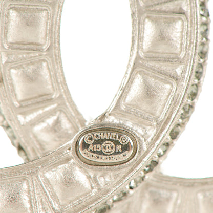 Chanel Baguette Crystal CC Brooch Silver Black 4 of 5