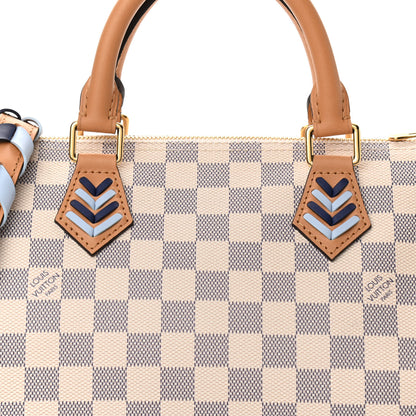 Louis Vuitton Damier Azur Braided Speedy Bandouliere 30 Blue 8 of 10