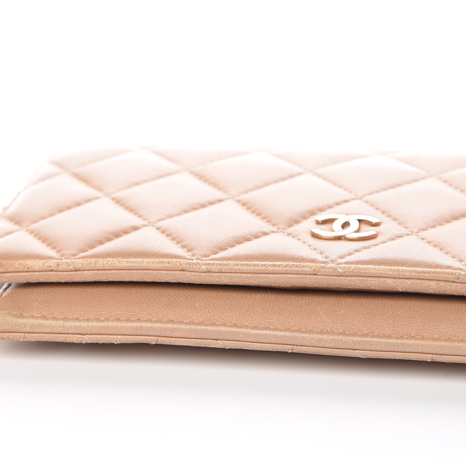 Chanel Lambskin Quilted Yen Wallet Beige 9 of 18