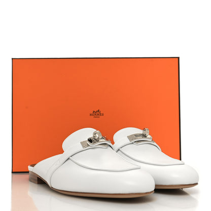 Hermes Calfskin Oz Mules 38.5 White 9 of 9
